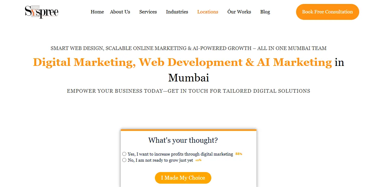 Growth-focused lead generation website by SySpree